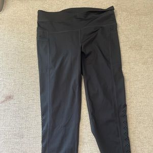 Capri leggings gray and dark blue